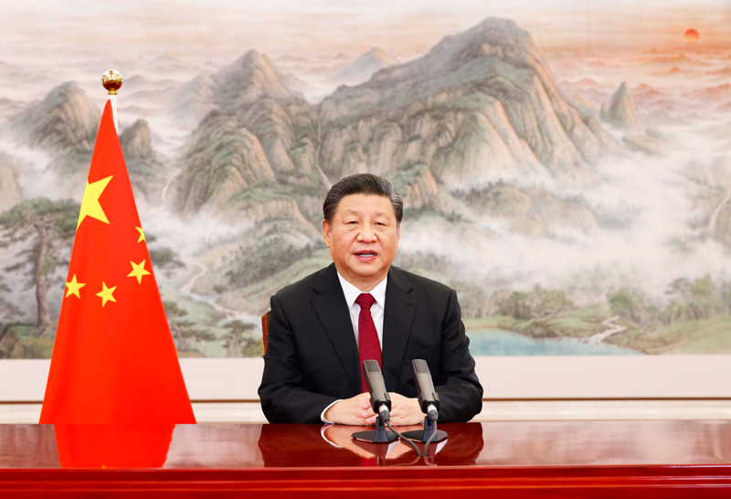中国国家主席习近平出席2022世界经济论坛视频会议并发表演讲